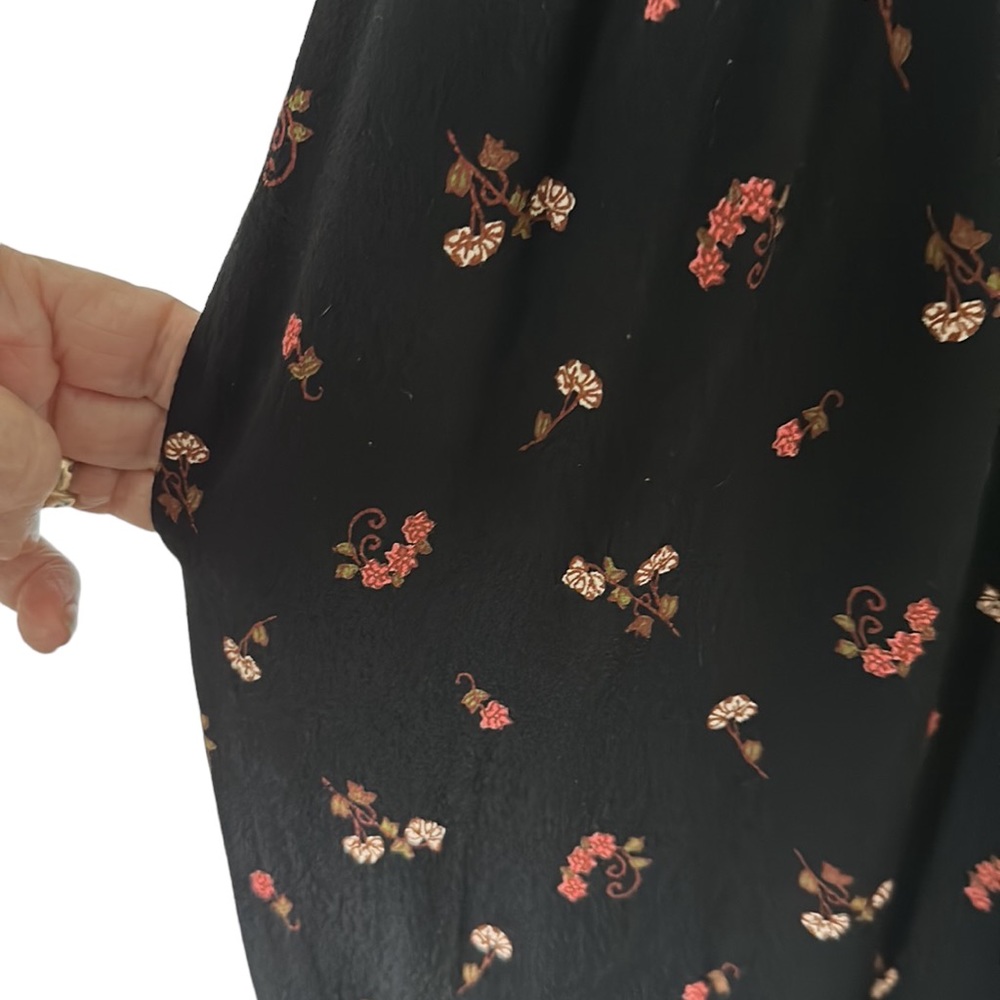 Madewell black & orange floral cropped wide-leg playsuit size 2 - Picture 4 of 7
